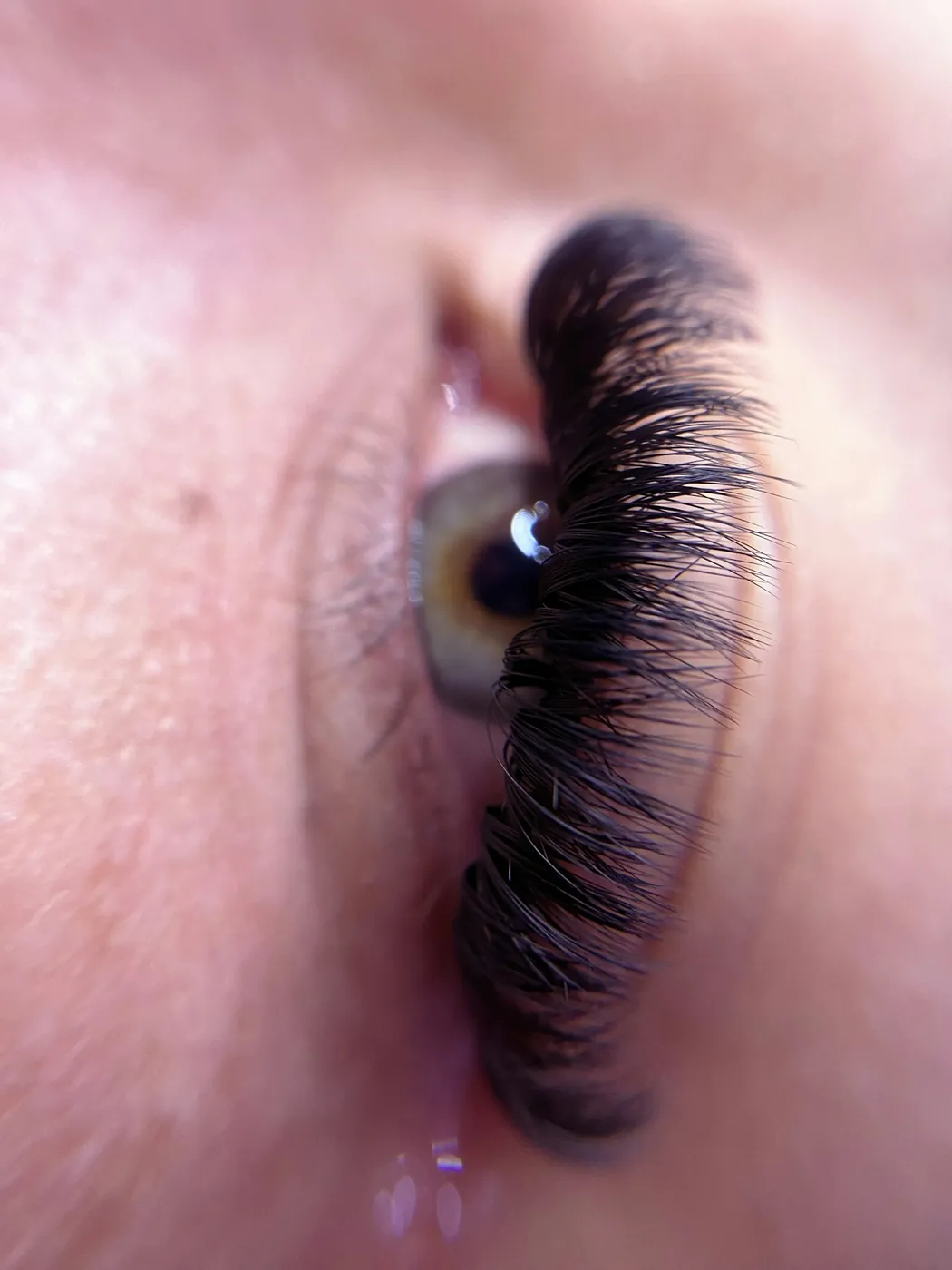 Macro detail of individual lash extensions